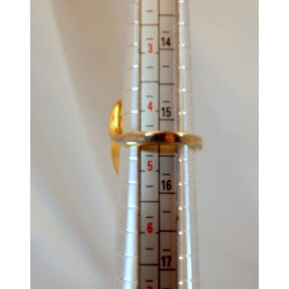 Vintage Cocktail Ring 18KT GE Simulated Diamonds Size 4.75 Modernist - Picture 5 of 5